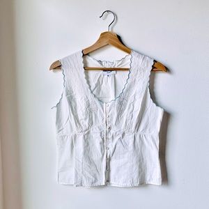 Rouje Melina white embroidered top